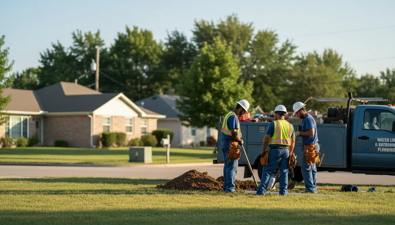 Residential water line and bathroom plumbing service in New Germany, MN